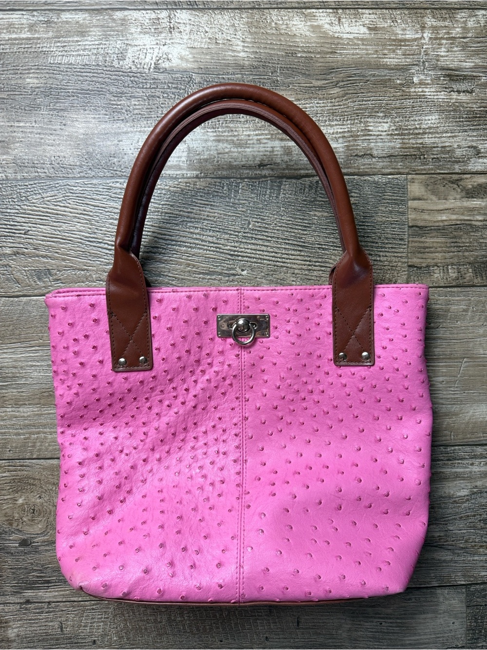 Beautiful 🌟Braciano Pink🌟 Tote with Brown Handles